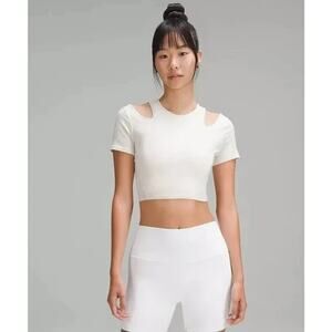 NWT Lululemon Shoulder Cut-Out Yoga T-Shirt Size 12 Bone